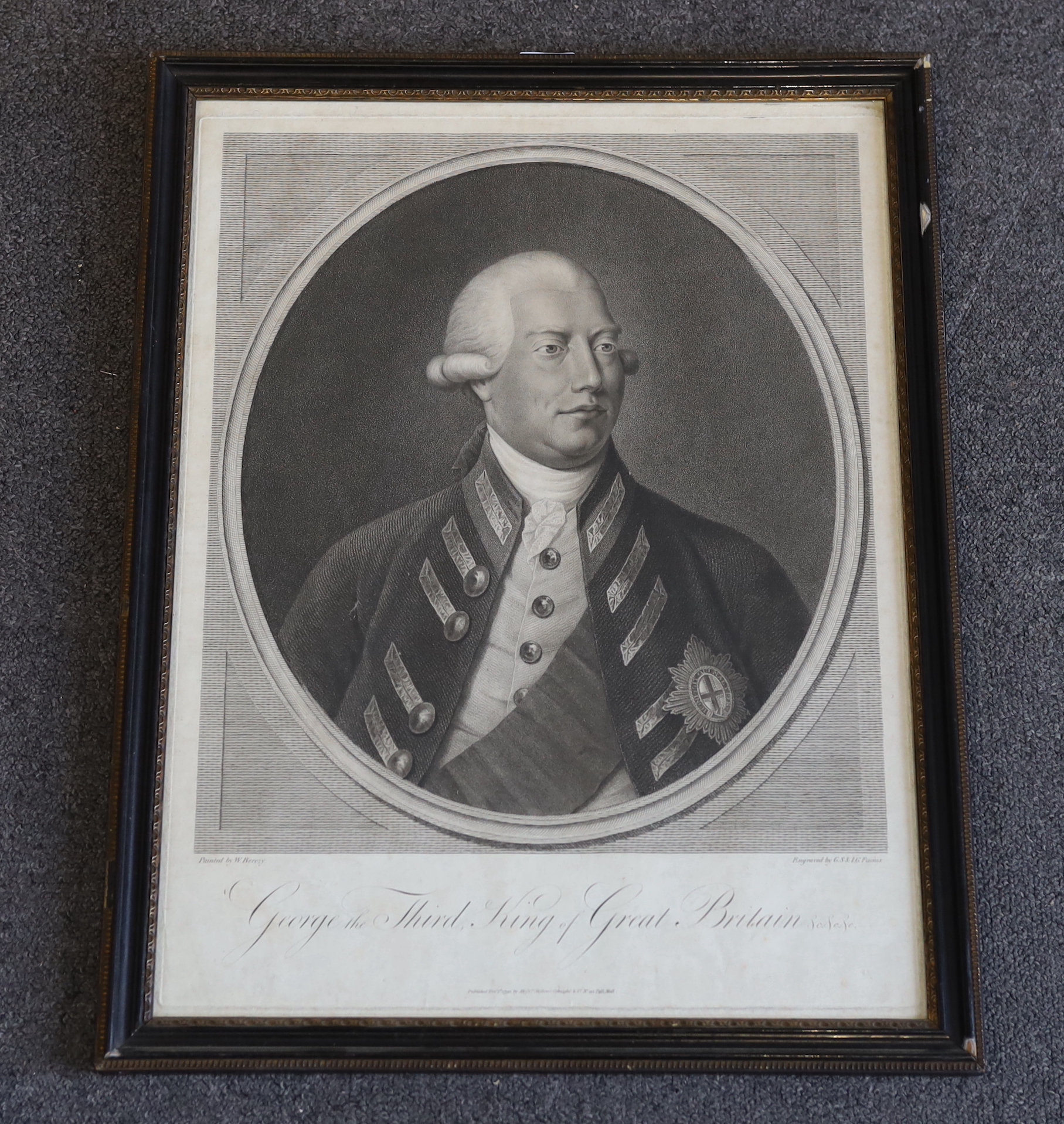 Facius Brothers after William Berezy, engraving, 'George III King of Great Britain ...', published by Conalghi 1791, visible sheet 51 x 38cm